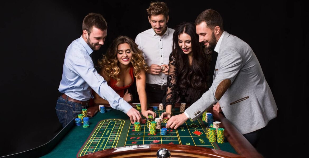 Permainan Baccarat live di Gampang JP kasino dengan dealer cantik dan meja mewah